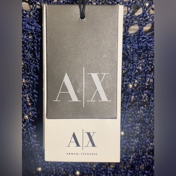 Armani Exchange NWT blue sweater and gold balls attached - Picture 3 of 6